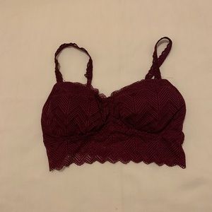burgundy bralette
